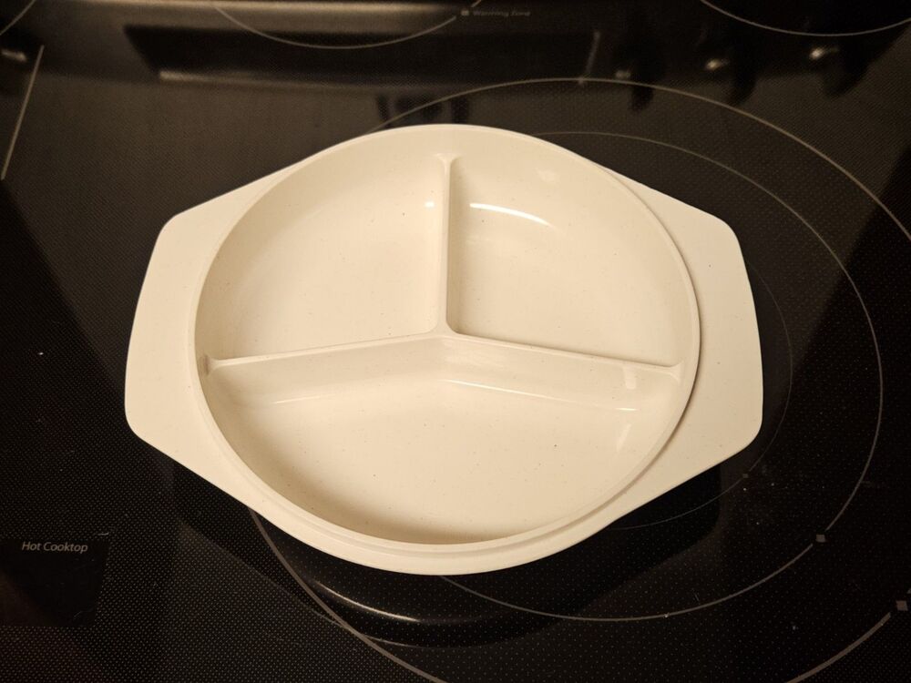 Vintage Nordic Ware Three For One Divided Microwave Oven Safe Dish No Lid 7"